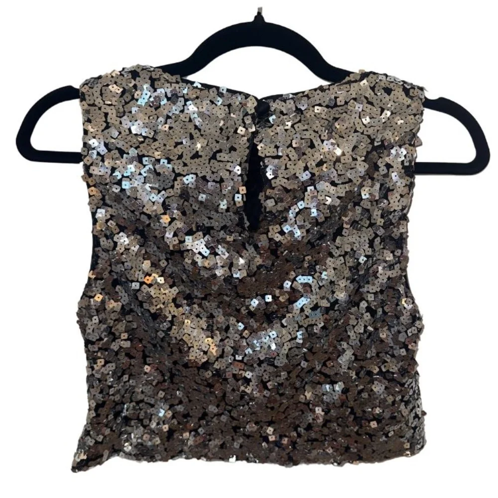 Reformation Jenny Sequin Crop Top – Silver - Picture 5 of 5